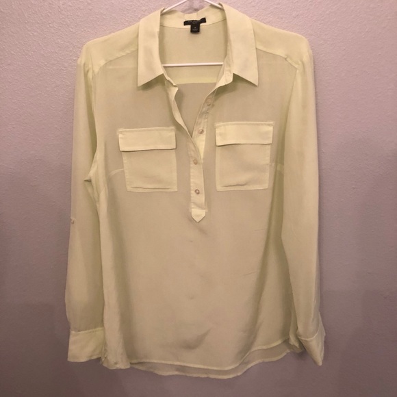 Ann Taylor Tops - Pale Neon Yellow Ann Taylor Silk Blouse